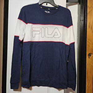 Fila Men's Long Sleeve Logo Front Tshirt